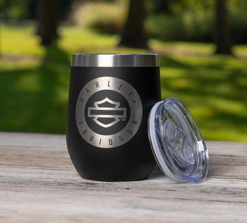 insulated stainles steel wine tumbler with lid 