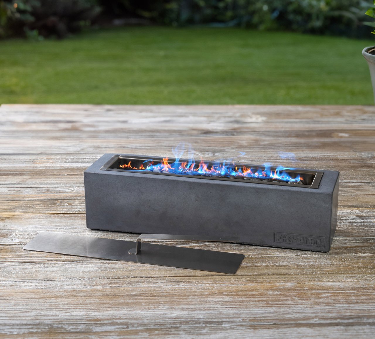 tabletop firepit with cover removed