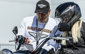 Man sitting on motorcycle